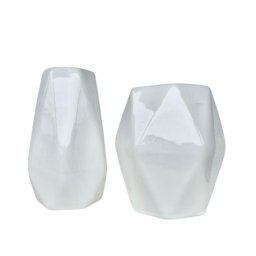 Decoração sala quarto dupla vaso cachepot branco decor - 1