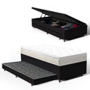Ver imagem 1 de Cama Box Baú com Colchão de Espuma D45 Pillow Top Ortopédico Domo + Auxiliar Solteiro 88cm