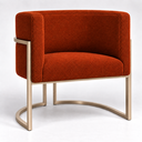 Ver mais imagens de Poltrona Decorativa Luna Bouclé Premium para Sala Escritório Recepção Base Circular em Ferro Madeira