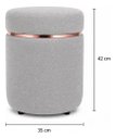 Ver imagem 2 de Puff Superior Rose Gold, Cor Cinza Linho - Let Móveis