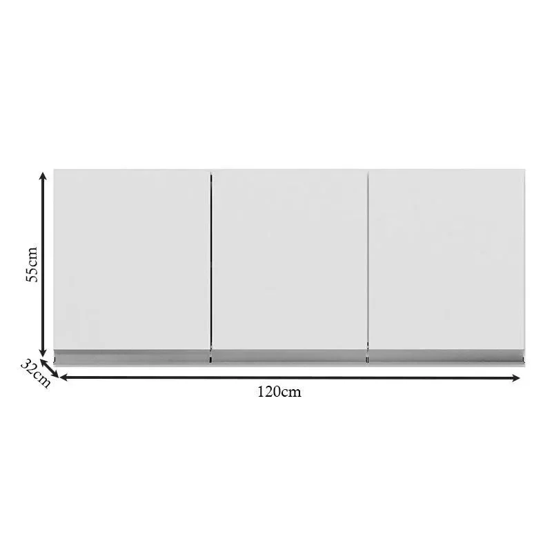 Ver imagem 4 de Armário de Cozinha Aéreo Andréia 120cm Branco - Ajl Móveis