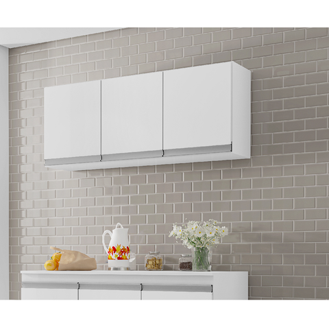Armário de Cozinha Aéreo Andréia 120cm Branco - Ajl Móveis