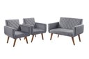 Ver imagem 1 de Conjunto Anabelle 2 Poltronas de 1 Lugar 1 Poltrona 2 Lugares Braço Unidecor Cinza