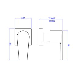 Acabamento para Registro de Pressão Level Deca 1/2", 3/4" - 2