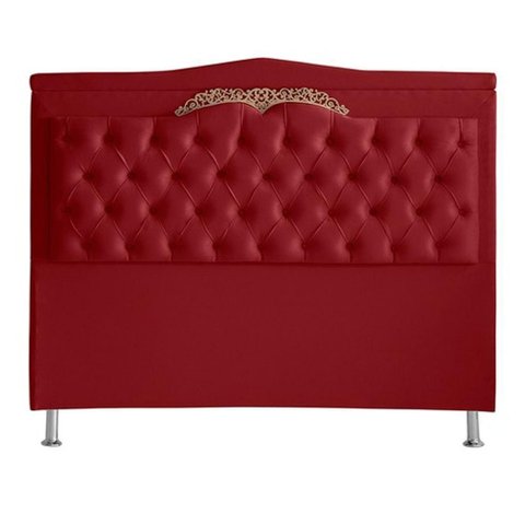 Cabeceira de Cama Box Madri Casal 140cm Suede Vermelho