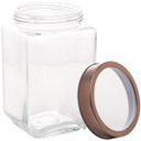Ver imagem 3 de Kit 2 Potes de Vidro com Tampa Metal Rose Gold 1,7l Porta Mantimentos Lyor Gastro Vasilhas