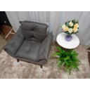 Ver imagem 2 de Kit 02 Poltrona Decorativa Opala Suede Cinza Escuro- Pandora Decor