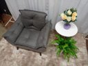 Ver imagem 2 de Kit 02 Poltrona Decorativa Opala Suede Cinza Escuro- Pandora Decor