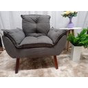 Ver imagem 1 de Kit 02 Poltrona Decorativa Opala Suede Cinza Escuro- Pandora Decor