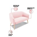 Ver imagem 4 de Namoradeira 02 Lugares Stella Suede Natural Rosa Bebê