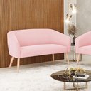 Ver mais imagens de Namoradeira 02 Lugares Stella Suede Natural Rosa Bebê