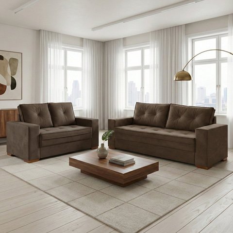 Conjunto de Sofá 2 e 3 Lugares Toquio