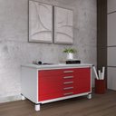 Ver imagem 1 de Mapoteca Mont 5 Gavetas 71,3cm x 120,4cm Aço Cinza/Vermelho