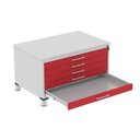 Ver imagem 4 de Mapoteca Mont 5 Gavetas 71,3cm x 120,4cm Aço Cinza/Vermelho