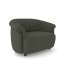 Ver imagem 4 de Poltrona Decorativa Latvia 86cm Pés de Madeira Veludo Cinza Escuro G45 - Gran Belo