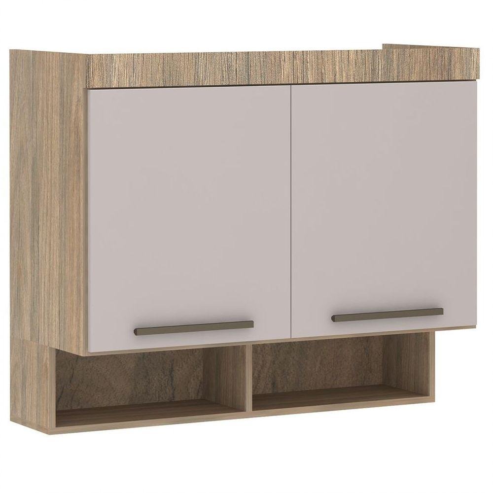 Armário Ponte Solteiro 0,96Cm 282 Slim 2 Portas Fumê/Jequitiba - Eucamóveis - 1