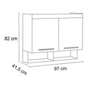 Ver imagem 2 de Armário Ponte Solteiro 0,96Cm 282 Slim 2 Portas Fumê/Jequitiba - Eucamóveis