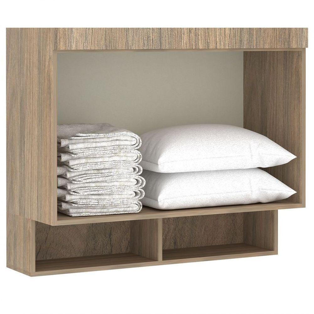 Armário Ponte Solteiro 0,96Cm 282 Slim 2 Portas Fumê/Jequitiba - Eucamóveis - 3