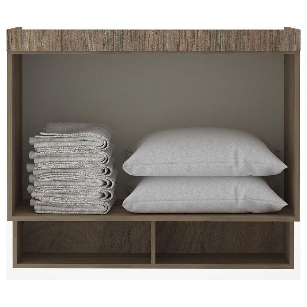 Armário Ponte Solteiro 0,96Cm 282 Slim 2 Portas Fumê/Jequitiba - Eucamóveis - 4