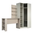Ver imagem 1 de Guarda Roupa Canto Closet sem Portas 4 Peças, Prateleiras e Bancada com Painel Prime Luciane Móveis