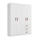 Ver imagem 2 de Roupeiro Infantil Pérola 4 Portas 3 Gavetas com Puxadores em Mdf Revestido Branco - Peternella