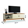 Rack Bancada para Sala Tv até 60 Polegadas Star Cedro/off White - 3