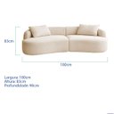 Ver imagem 3 de Sofá 3 Lugares Bellagio 180cm Orgânico Luxo Recepção Escritório Bouclé