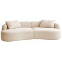 Ver imagem 2 de Sofá 3 Lugares Bellagio 180cm Orgânico Luxo Recepção Escritório Bouclé