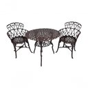 Ver imagem 1 de Conjunto Mesa 2 Poltronas Viena Premium Jardim Varanda Sacada Marrom