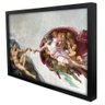 Quadro Decorativo a Criação de Michelangelo em Moldura Caixa Tacolado Moldura Caixa Alta 4,5cm Preta - 1