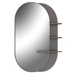 Conjunto Banheiro Gabinete Suspenso Com Cuba E Espelho Vicenza B06 Preto Magneto Nogal - Lyam Decor - 4