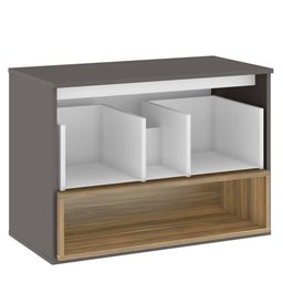 Conjunto Banheiro Gabinete Suspenso Com Cuba E Espelho Vicenza B06 Preto Magneto Nogal - Lyam Decor - 10