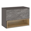 Ver imagem 3 de Conjunto Banheiro Gabinete Suspenso Com Cuba E Espelho Vicenza B06 Preto Magneto Nogal - Lyam Decor