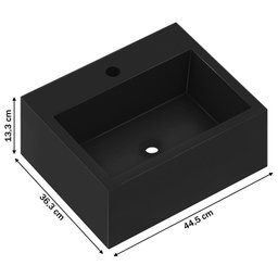 Conjunto Banheiro Gabinete Suspenso Com Cuba E Espelho Vicenza B06 Preto Magneto Nogal - Lyam Decor - 9