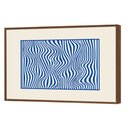 Ver imagem 1 de Quadro Decorativo Vibra Abstrato Azul em Moldura Filete Madeira Escura 40x60cm