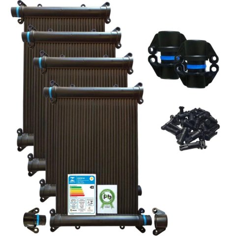 Kit Aquecedor Solar 12 placas de 2Metros + kit Fechamento