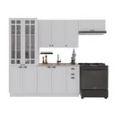 Ver imagem 3 de Cozinha Compacta Modulada Nara 12 Portas 2 Gavetas MDF 280cm Branco Fidelita Móveis