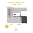 Ver imagem 2 de Cozinha Compacta Modulada Nara 12 Portas 2 Gavetas MDF 280cm Branco Fidelita Móveis