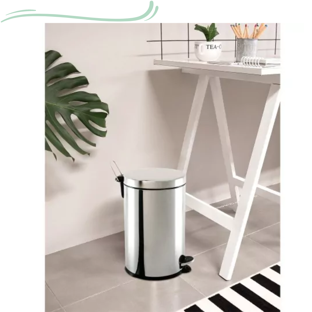 Super Lixeira 12 Litros Aço Inox Brilhante C/ Pedal - 5