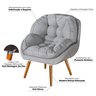 Conjunto Poltrona Linho Luxuosa + Puff Sênior Almofadada:cinza Linho - 4