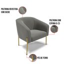 Ver imagem 3 de Cadeira Sala de Jantar Pé de Ferro Dourado Kit 2 Stella Suede D03 - D'Rossi
