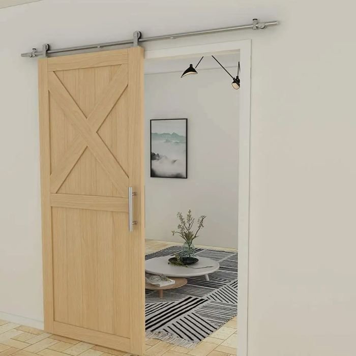 Puxador para Porta Aço Inox 304 Prata Pivotante 60cm Redondo Vidro e Madeira - Brinovar - 6