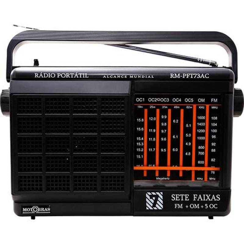 Rádio Portátil Motobras, 7 Fxs., Am/Fm/Oc e Som Da TV, Pilha e Luz - 1