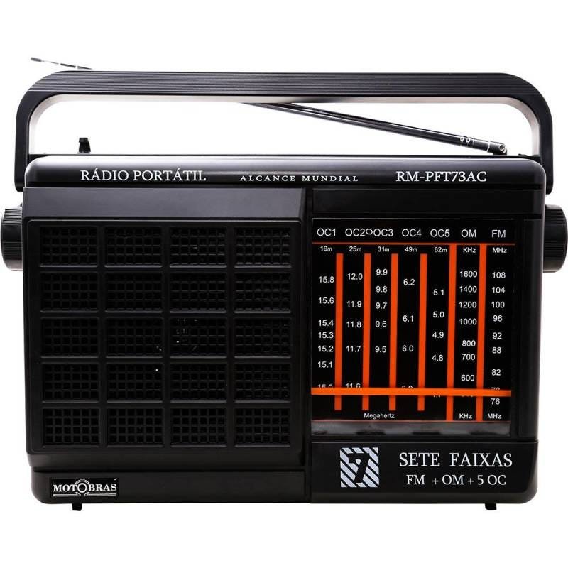 Rádio Portátil Motobras, 7 Fxs., Am/Fm/Oc e Som Da TV, Pilha e Luz - 4
