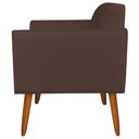 Ver mais imagens de Kit 02 Poltronas Decorativas Isabella Pés Palito Madeira Suede Marrom - Gran Belo
