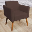 Ver imagem 2 de Kit 02 Poltronas Decorativas Isabella Pés Palito Madeira Suede Marrom - Gran Belo