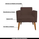 Ver imagem 4 de Kit 02 Poltronas Decorativas Isabella Pés Palito Madeira Suede Marrom - Gran Belo