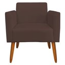 Ver imagem 6 de Kit 02 Poltronas Decorativas Isabella Pés Palito Madeira Suede Marrom - Gran Belo