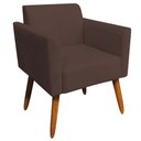 Ver imagem 7 de Kit 02 Poltronas Decorativas Isabella Pés Palito Madeira Suede Marrom - Gran Belo