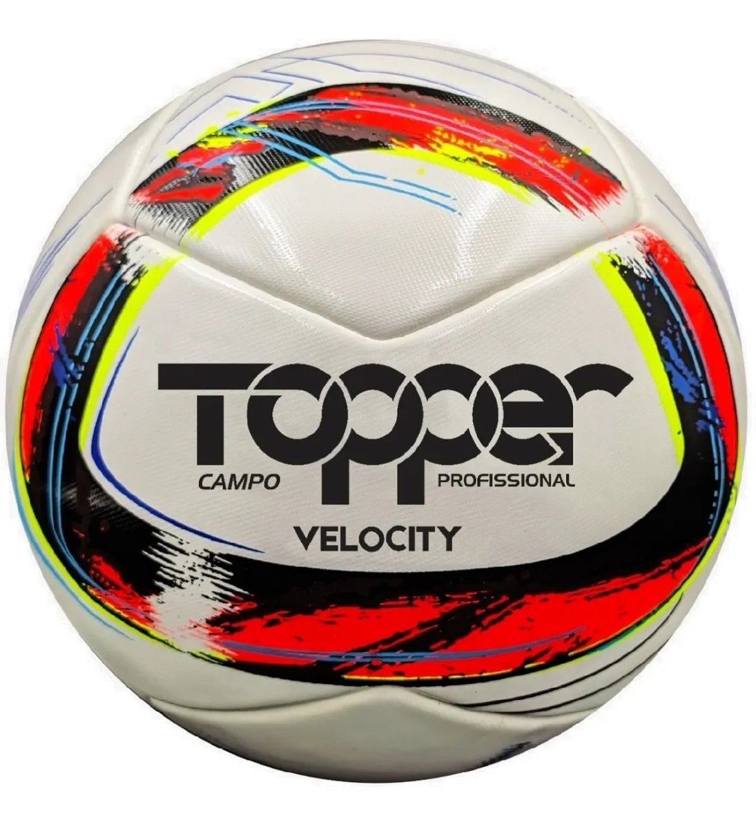 Bola Futebol de Campo Topper Samba Velocity Pro Fed. Rs:branco/amarelo